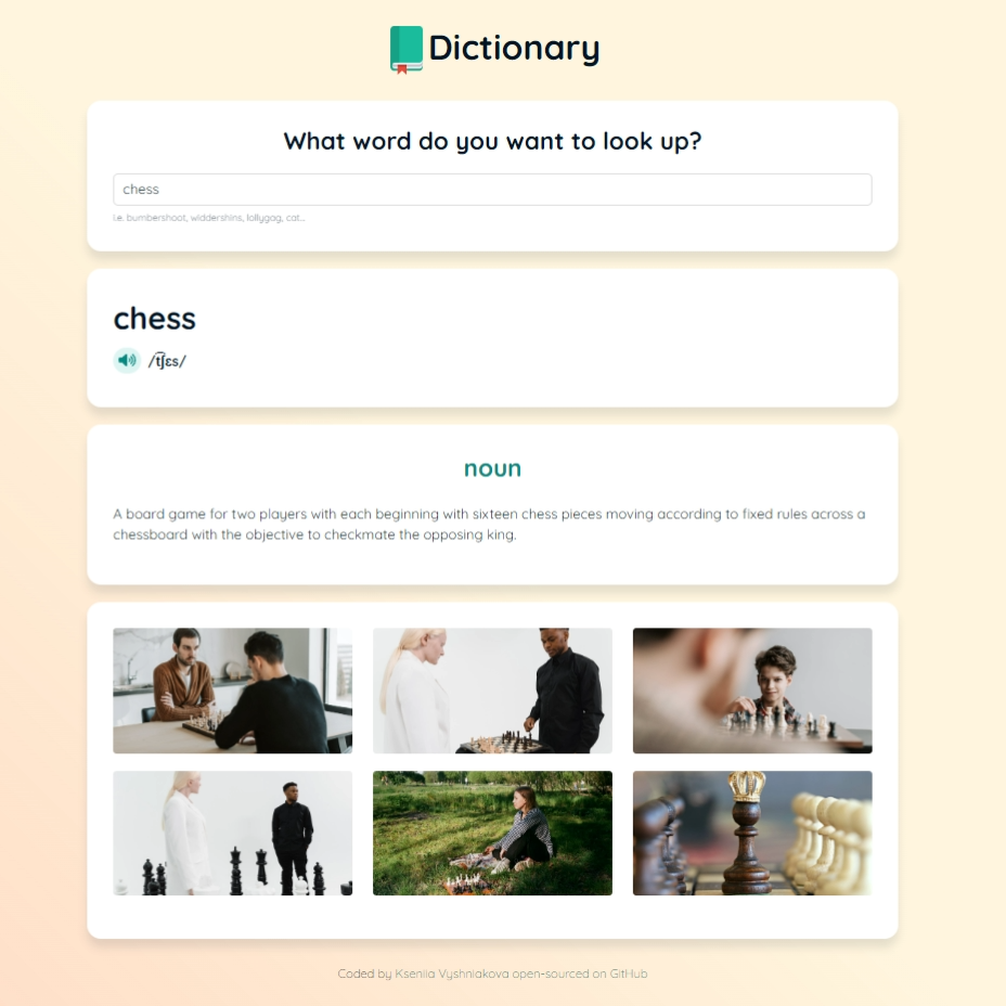 Dictionary app preview