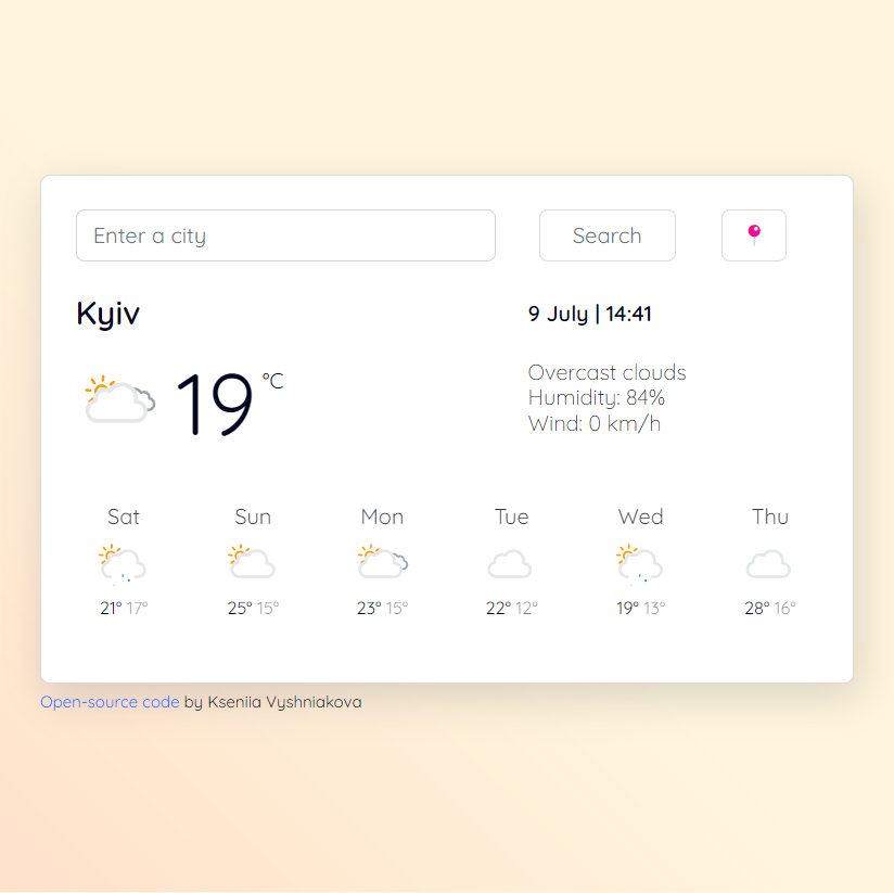 Weather app preview